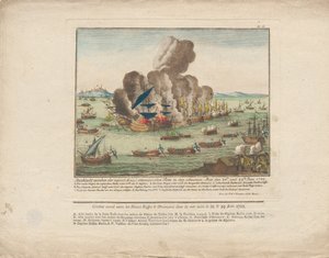 Tengerészeti csata az orosz és az oszmán flotta között a Fekete-tengeren 1788. június 28-án és 29-én. alkotó: Unbekannt