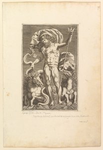 Neptunusz két tengeri ló között, kb. 1560-80. alkotó: Unbekannt