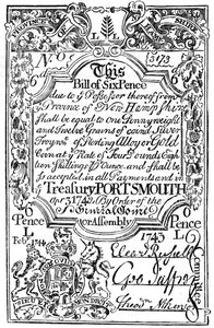 New England papírpénz, 1743 c1880 alkotó: Unbekannt