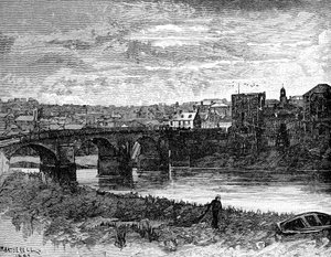 Newport Castle and Bridge, Newport, Wales, 1900 alkotó: Unbekannt