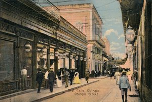 Püspök utca 61. szám. Bishop Street, Havanna, Kuba, 1910 alkotó: Unbekannt