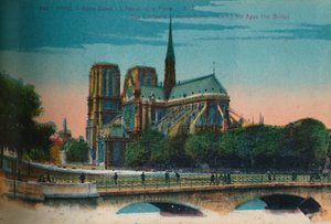 Notre-Dame-székesegyház az Apszist és a Pont Notre-Dame-ot, Párizs, 1920 alkotó: Unbekannt