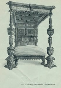 Tölgyfa ágykeret a Cumnor Place-ben, Berkshire-ben, 1915 alkotó: Unbekannt