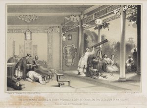 Napfogyatkozás megfigyelése Kínában, 1836 körül alkotó: Unbekannt