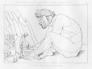 Odüsszeusz iszik Polyfemosszal, a küklopszokkal, 1833 alkotó: Unbekannt