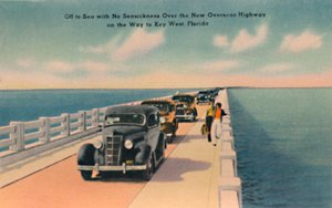Tengeri betegség nélkül, New Overseas Highway Key Westbe, Florida, 1940-es évek alkotó: Unbekannt