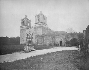 Régi spanyol misszió, San Antonio, Texas, 1897. alkotó: Unbekannt