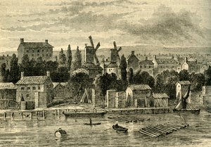 Régi szélmalmok Lambethben, 1750 körül, 1878 körül. alkotó: Unbekannt