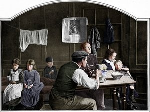 Régi szoba Slumlandben, Londonban, 1900 1901 alkotó: Unbekannt