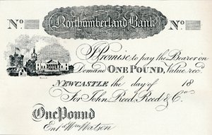 Egyfontos kötvény a Northumberland Bank számára, c1820 alkotó: Unbekannt