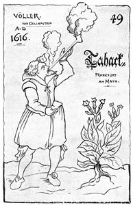 A dohányzás egyik legkorábbi illusztrációja, 1616 1890 alkotó: Unbekannt