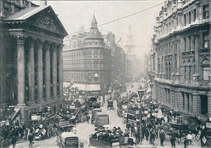 A Mansion House épületén kívül, City of London, 9:00, 1901 1901 alkotó: Unbekannt