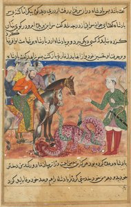 Oldal a Papagáj meséiből Tuti-nama: Ötvenkettedik éjszaka: A király megkérdezi a jámbor férfiakat, c1560. alkotó: Unbekannt