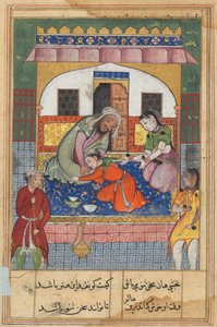 Oldal a Papagáj meséiből Tuti-nama: Negyvenkettedik éjszaka: Megbánva magatartását..., c. 1560. alkotó: Unbekannt