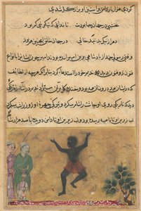 Oldal a Papagáj meséiből Tuti-nama: Huszonkettedik éjszaka: Az udvari bolond c. 1560. alkotó: Unbekannt