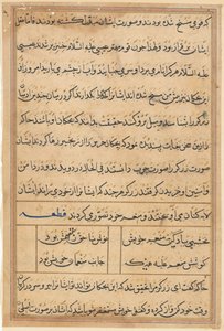 Oldal a Papagáj meséiből Tuti-nama: szövegoldal, c. 1560. alkotó: Unbekannt