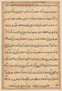 Oldal a Papagáj meséiből Tuti-nama: szövegoldal, c. 1560. alkotó: Unbekannt