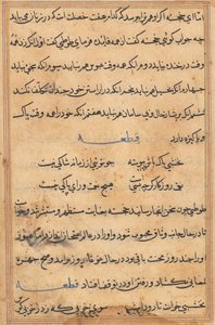 Oldal a Papagáj meséiből Tuti-nama: szövegoldal, c. 1560. alkotó: Unbekannt