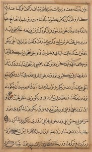 Oldal a Papagáj meséiből Tuti-nama: szövegoldal, c. 1560. alkotó: Unbekannt