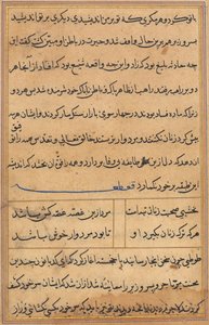 Oldal a Papagáj meséiből Tuti-nama: szövegoldal, c. 1560. alkotó: Unbekannt