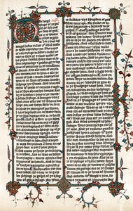Oldal a Wycliffes bibliafordításból angolra, c1400 alkotó: Unbekannt