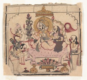 Oldal egy szétszórt Ramayana: Story of Rama, kb. 18. század közepe. alkotó: Unbekannt