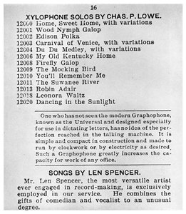 Oldal az első kolumbiai gramofonkatalógusból, 1898 1956 alkotó: Unbekannt