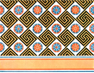 Festett mennyezet Enene sírjában, Thébában, Egyiptomban, 1928. alkotó: Unbekannt