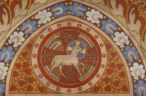Bárány Krisztus festménye a Szent Mátyás templomban, Budapest, Budapest, Hongrie alkotó: Unbekannt