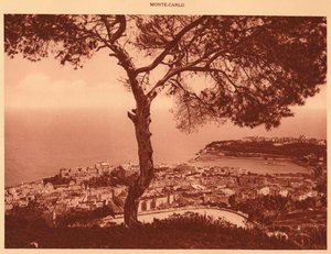 Monte-Carló panorámája a Turbie útról, 1930. alkotó: Unbekannt