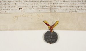 Henry Wardlaw püspök oklevelét megerősítő pápai bulla, recto alkotó: Unbekannt