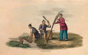 Papírgyártás Kínában, AD 105, c1850 alkotó: Unbekannt