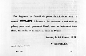 A Tanács ítélete alapján, a Párizsi Kommün francia politikai plakátjairól, 1871. január alkotó: Unbekannt