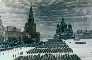 Felvonulás a Vörös téren, 1947. december, Moszkva, Oroszország alkotó: Unbekannt