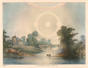 Parhelia gúnyos napok fényudvarral és szivárvánnyal kombinálva, 1721 1845 alkotó: Unbekannt