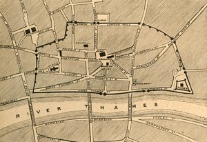 A modern London része, az ókori falat mutatja, 1897. alkotó: Unbekannt