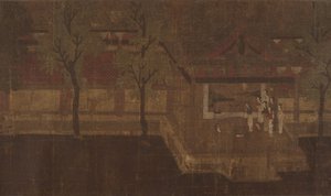 Pavilon figurákkal. alkotó: Unbekannt