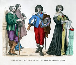 Parasztok, egy úr és egy hölgy, 1635 1882-1884 alkotó: Unbekannt