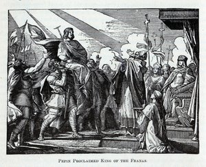 Pepint a frankok királyává kiáltották ki, 1882 alkotó: Unbekannt