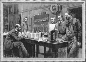 Fizikai kutatólaboratórium a párizsi Sorbonne-ban 1895 alkotó: Unbekannt
