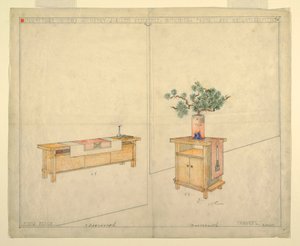 Piano Bench and Taboret, Henry J. Allen Residence, Wichita, KA, 1917 alkotó: Unbekannt