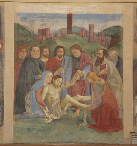 Pieta freskó a Vespucci-kápolnában, Ognissanti, Firenze, Olaszország (fotó) alkotó: Unbekannt
