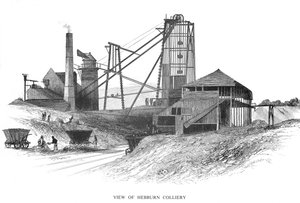 Pithead a Hebburn Colliery-nél, Newcastle-upon-Tyne körzet, 1860 alkotó: Unbekannt