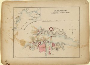 Szevasztopol terve, útpadkával és erődítményeivel, c. 1858 alkotó: Unbekannt