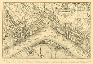 Westminster terve. A Nordens felmérésből, Erzsébet királyné uralkodása idején, 1593, 1881. alkotó: Unbekannt