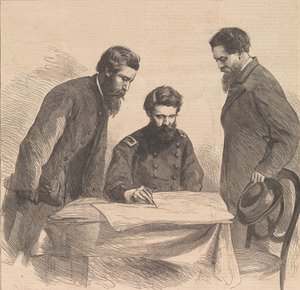 Booth és Harold elfogásának tervezése, 1865. alkotó: Unbekannt
