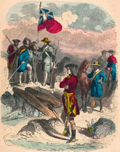 Királyi zászló kitűzése Fort Duquesne romjain, 1758 alkotó: Unbekannt