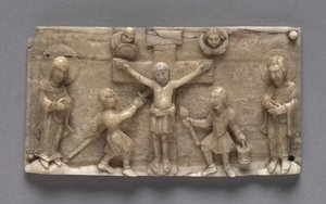 Emléktábla egy hordozható oltárról, amelyen a keresztre feszítés látható, 1050-1100. alkotó: Unbekannt