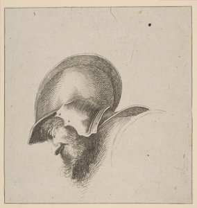10. tábla: katona feje, a Rajz alapjai I principii del disegno című könyvből, 1641 után. alkotó: Unbekannt