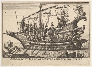 13. tábla: Meleager és Tydeus argonauták Cupid Meleagro et Tideo Argonotes condotti... vezetésével, 1664 alkotó: Unbekannt